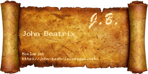 John Beatrix névjegykártya
